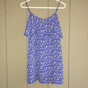 Forever 21 Blue Micro Floral Ruffle Mini Dress Cottagecore Sundress